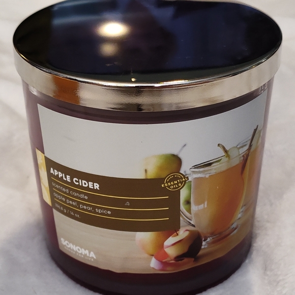 NEW! Sonoma Apple Cider 3 Wick Candle - Picture 3 of 6